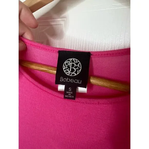 Bobeau Bright Pink Long Layered Sleeveless Tank Top Blouse Shirt Size Small - Picture 6 of 8